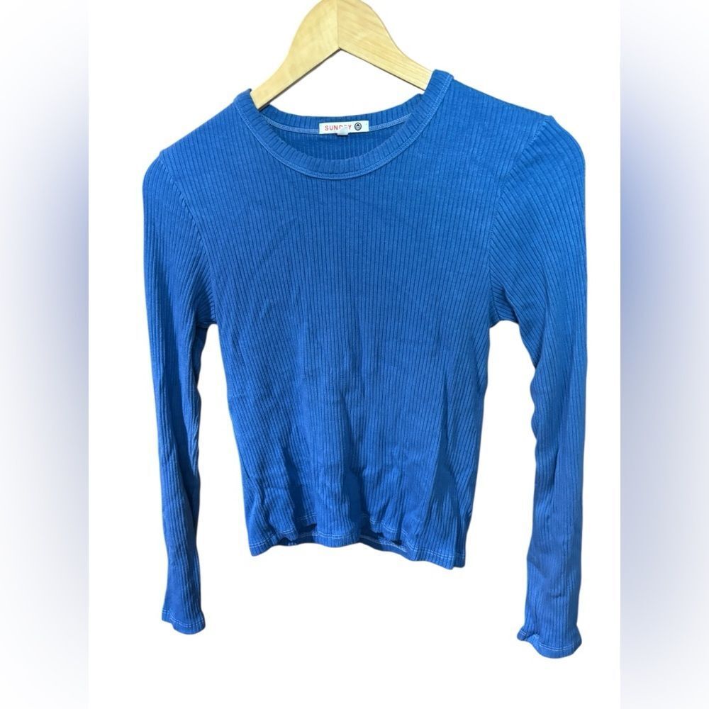 Sundry ribbed blue top shirt 1
